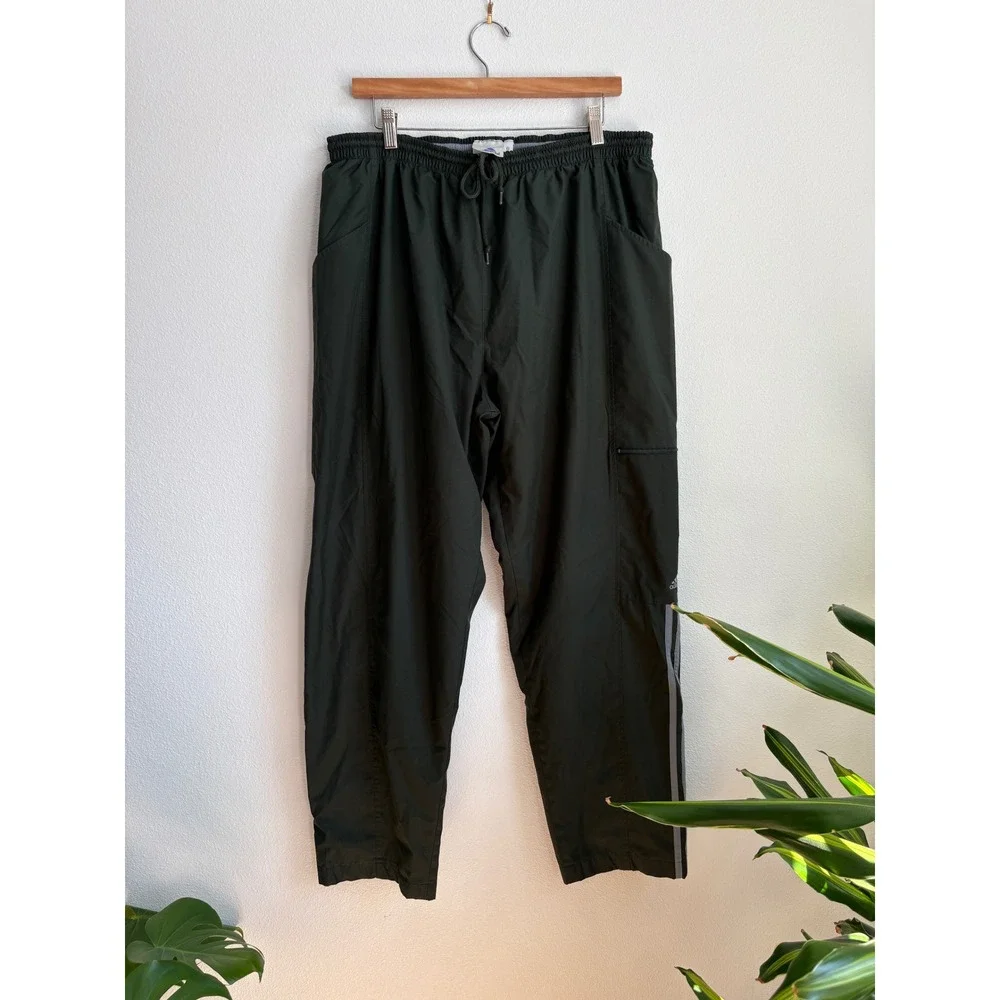 Vintage 2001 Adidas Forest Green Windbreaker Pants Mens XL Ankle Zip Y2K